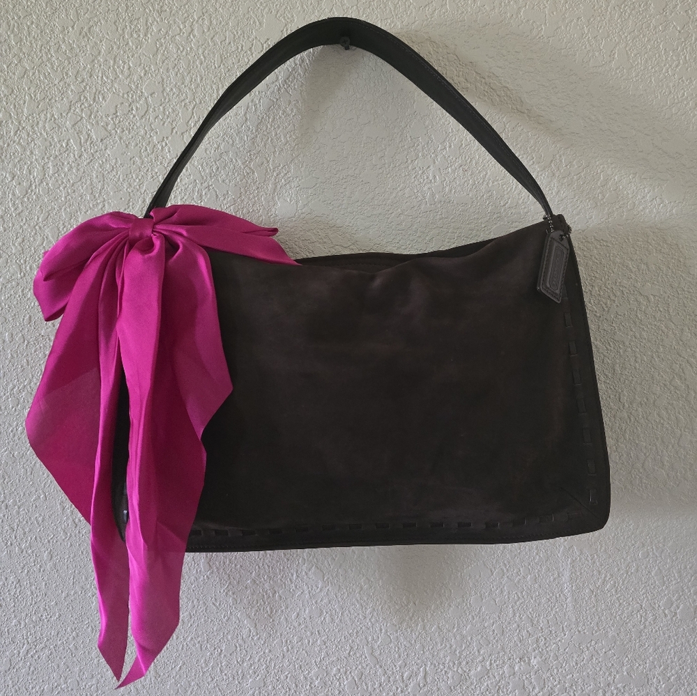 Vintage Brown Suede Coach Hobo Bag